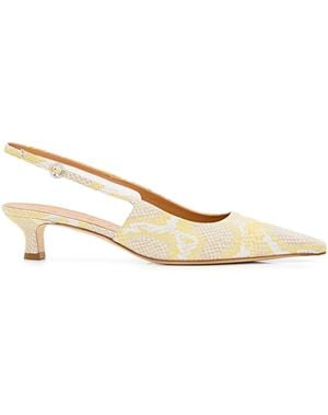 Aeyde Slingback Leather Pumps - Natural
